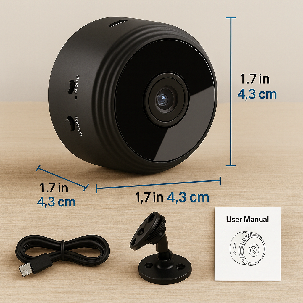 Mini Cámara Hogar – Visión nocturna IR – Vigila entradas y pasillos con claridad cada noche, sin complicaciones desde tu teléfono