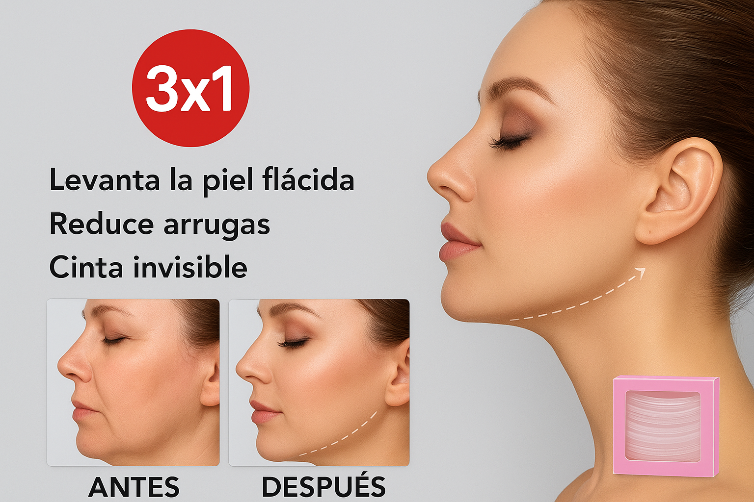 Cintas Faciales – Efecto Lifting – Piel Más Tersa y Definida en 5 Minutos